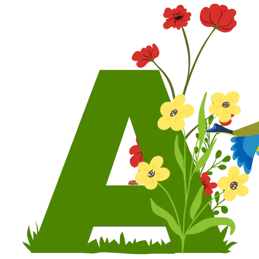Стикерпак Flowers Spring Letters для Telegram
