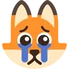 😭 Эмодзи «Fox - мордочка с эмоциями лисички» для Telegram