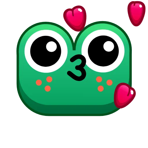😘 Эмодзи «🥰 Анимированный набор эмоджи с лягушками» для Telegram
