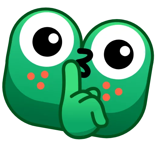 🤫 Эмодзи «🥰 Анимированный набор эмоджи с лягушками» для Telegram
