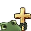 ✝️ Эмодзи «😐 Worry frog emoji - Тревожный лягушонок» для Telegram