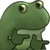 👉 Эмодзи «😐 Worry frog emoji - Тревожный лягушонок» для Telegram