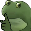 🤫 Эмодзи «😐 Worry frog emoji - Тревожный лягушонок» для Telegram