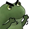 😡 Эмодзи «😐 Worry frog emoji - Тревожный лягушонок» для Telegram