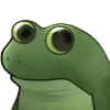 👽 Эмодзи «😐 Worry frog emoji - Тревожный лягушонок» для Telegram