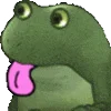 😛 Эмодзи «😐 Worry frog emoji - Тревожный лягушонок» для Telegram