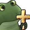 ✝️ Эмодзи «😐 Worry frog emoji - Тревожный лягушонок» для Telegram