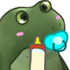🍼 Эмодзи «😐 Worry frog emoji - Тревожный лягушонок» для Telegram