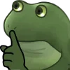 🤫 Эмодзи «😐 Worry frog emoji - Тревожный лягушонок» для Telegram