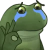 😭 Эмодзи «😐 Worry frog emoji - Тревожный лягушонок» для Telegram
