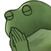 🙏 Эмодзи «😐 Worry frog emoji - Тревожный лягушонок» для Telegram