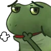 😮‍💨 Эмодзи «😐 Worry frog emoji - Тревожный лягушонок» для Telegram
