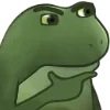 🤔 Эмодзи «😐 Worry frog emoji - Тревожный лягушонок» для Telegram