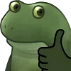 👍 Эмодзи «😐 Worry frog emoji - Тревожный лягушонок» для Telegram