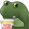 🍜 Эмодзи «😐 Worry frog emoji - Тревожный лягушонок» для Telegram