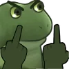 🖕 Эмодзи «😐 Worry frog emoji - Тревожный лягушонок» для Telegram