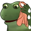 😰 Эмодзи «😐 Worry frog emoji - Тревожный лягушонок» для Telegram