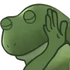 🙅‍♂️ Эмодзи «😐 Worry frog emoji - Тревожный лягушонок» для Telegram