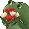 💐 Эмодзи «😐 Worry frog emoji - Тревожный лягушонок» для Telegram