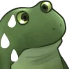 😰 Эмодзи «😐 Worry frog emoji - Тревожный лягушонок» для Telegram
