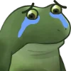 😭 Эмодзи «😐 Worry frog emoji - Тревожный лягушонок» для Telegram