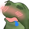 🤤 Эмодзи «😐 Worry frog emoji - Тревожный лягушонок» для Telegram