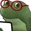🤓 Эмодзи «😐 Worry frog emoji - Тревожный лягушонок» для Telegram