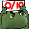 0️⃣ Эмодзи «😐 Worry frog emoji - Тревожный лягушонок» для Telegram