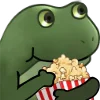 🍿 Эмодзи «😐 Worry frog emoji - Тревожный лягушонок» для Telegram