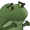 🤗 Эмодзи «😐 Worry frog emoji - Тревожный лягушонок» для Telegram