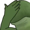 🤦‍♂️ Эмодзи «😐 Worry frog emoji - Тревожный лягушонок» для Telegram