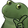 👆 Эмодзи «😐 Worry frog emoji - Тревожный лягушонок» для Telegram