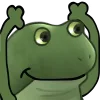 🙌 Эмодзи «😐 Worry frog emoji - Тревожный лягушонок» для Telegram