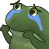 🤗 Эмодзи «😐 Worry frog emoji - Тревожный лягушонок» для Telegram