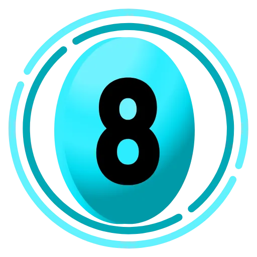 8️⃣ Эмодзи «Фуксиана цифры» для Telegram