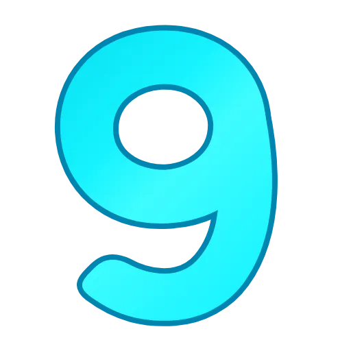 9️⃣ Эмодзи «Фуксиана цифры» для Telegram