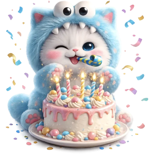 🎂 Стикер «Пушистый Монстр» для Telegram