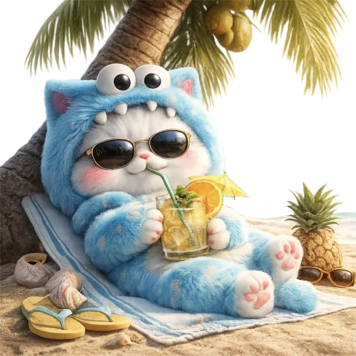 🏖 Стикер «Пушистый Монстр» для Telegram