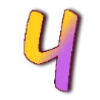 😋 Эмодзи «Желто-фиолетовые буквы» для Telegram
