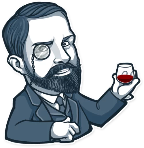 🍷 Стикер «Geniuses of the past» для Telegram