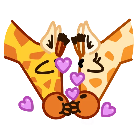 👩‍❤️‍💋‍👨 Эмодзи «Giraffe Spotty» для Telegram