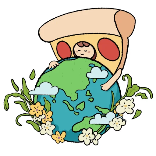 🌍 Стикер «Good Pizza, Great Pizza» для Telegram