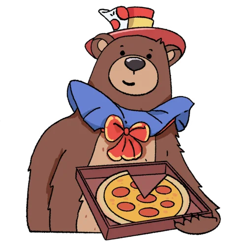 🐻 Стикер «Good Pizza, Great Pizza» для Telegram