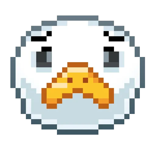 😔 Эмодзи «Goose Emoji - пиксельные эмоджи с гусем» для Telegram