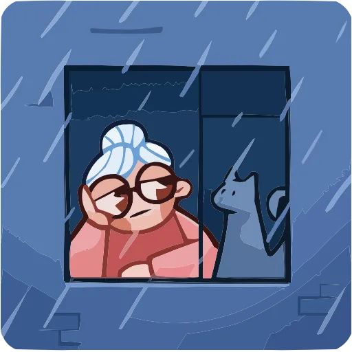 🌧 Эмодзи «Бабуля» для Telegram