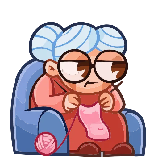 🧶 Эмодзи «Бабуля» для Telegram