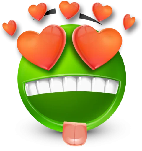 🤩 Стикер «Green Face Emoji» для Telegram