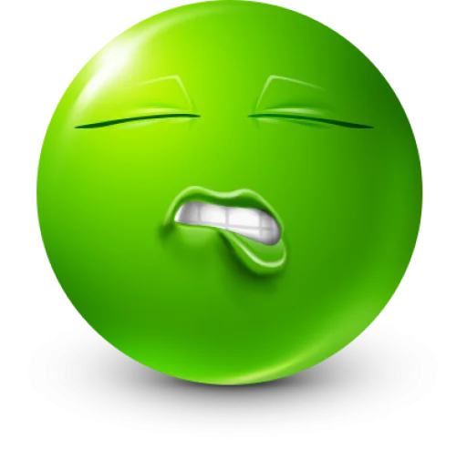 🤩 Стикер «Green Face Emoji» для Telegram