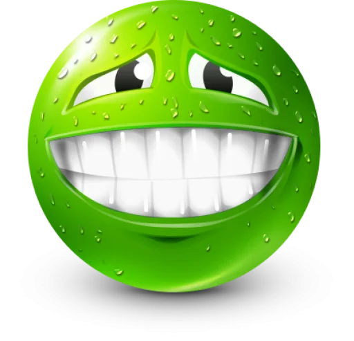 🤩 Стикер «Green Face Emoji» для Telegram