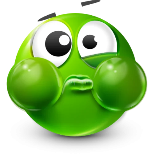 🤩 Стикер «Green Face Emoji» для Telegram
